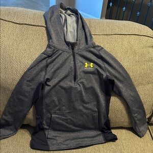 Under Armour Kids Charcoal and Neon Yellow Hoodie